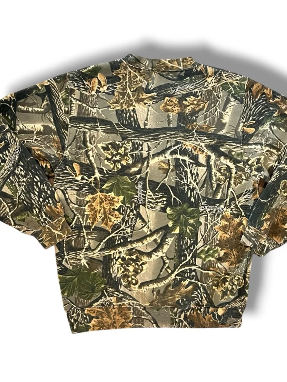 VTG Cabela’s Camo Seclusion 3D T-Shirt Youth Tag XL Y2K Crew Neck Sweatshirt C-3 - Picture 2 of 8